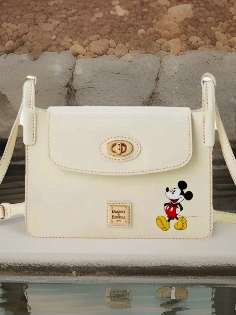 NEW Disney Dooney & Bourke Mickey Mouse Pinky Crossbody Bag Purse Off White